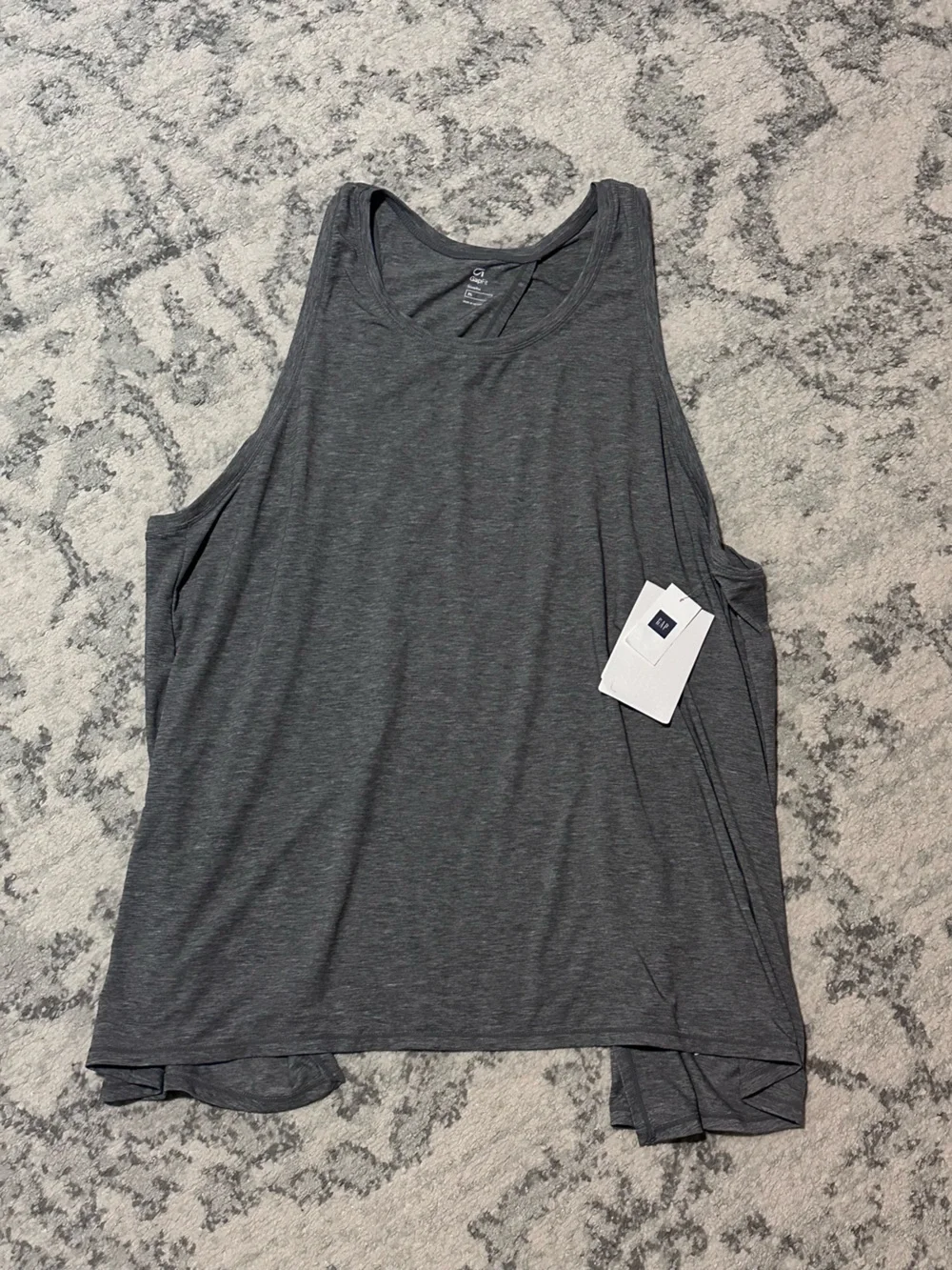 GAP Gray Ribbed Openback Tank - Picture 2 of 5